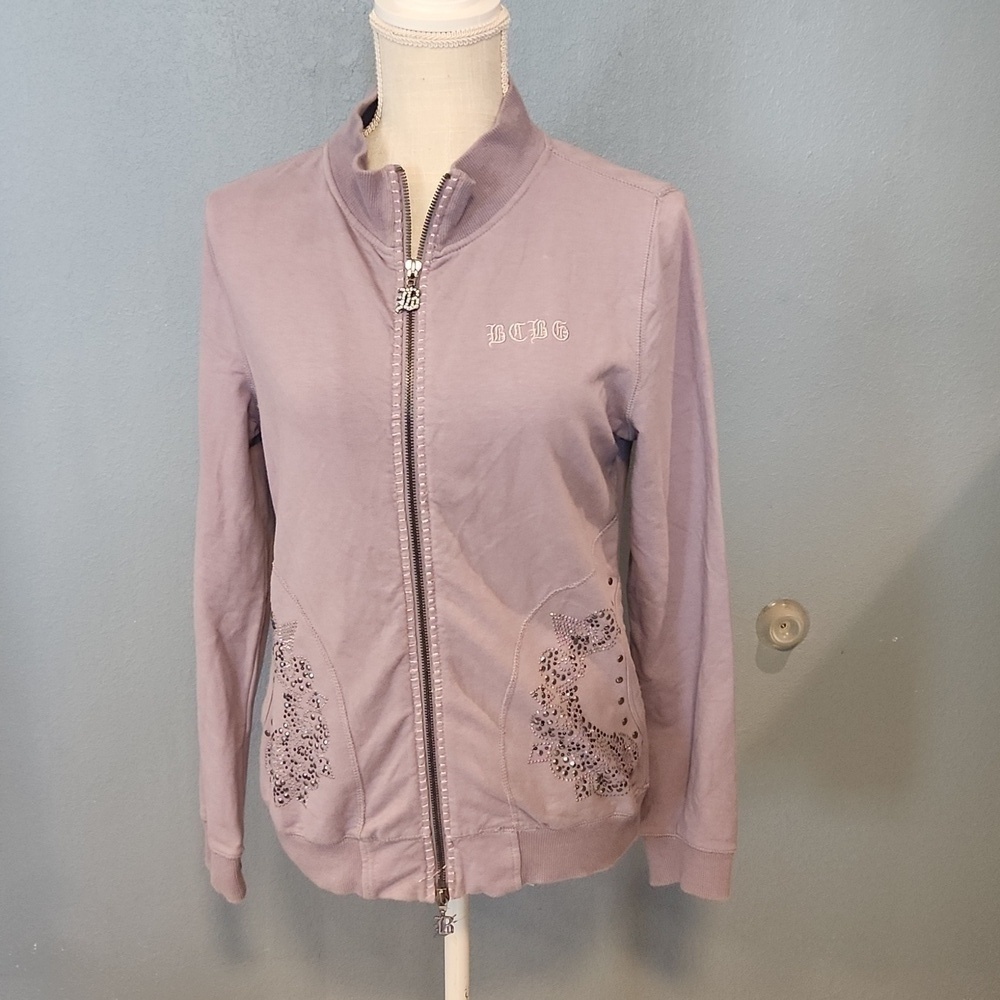 Bcbgmaxazria Y2K 2000's bedazzled double zipper retro punk rock jacket